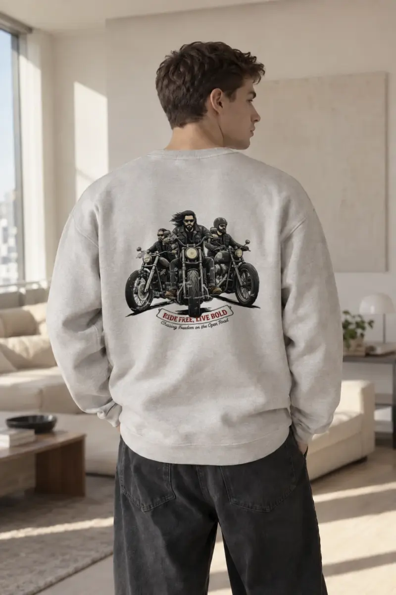 "Ride Free Live Bold" Heavy Blend Unisex Crewneck Sweatshirt | Gildan 18000