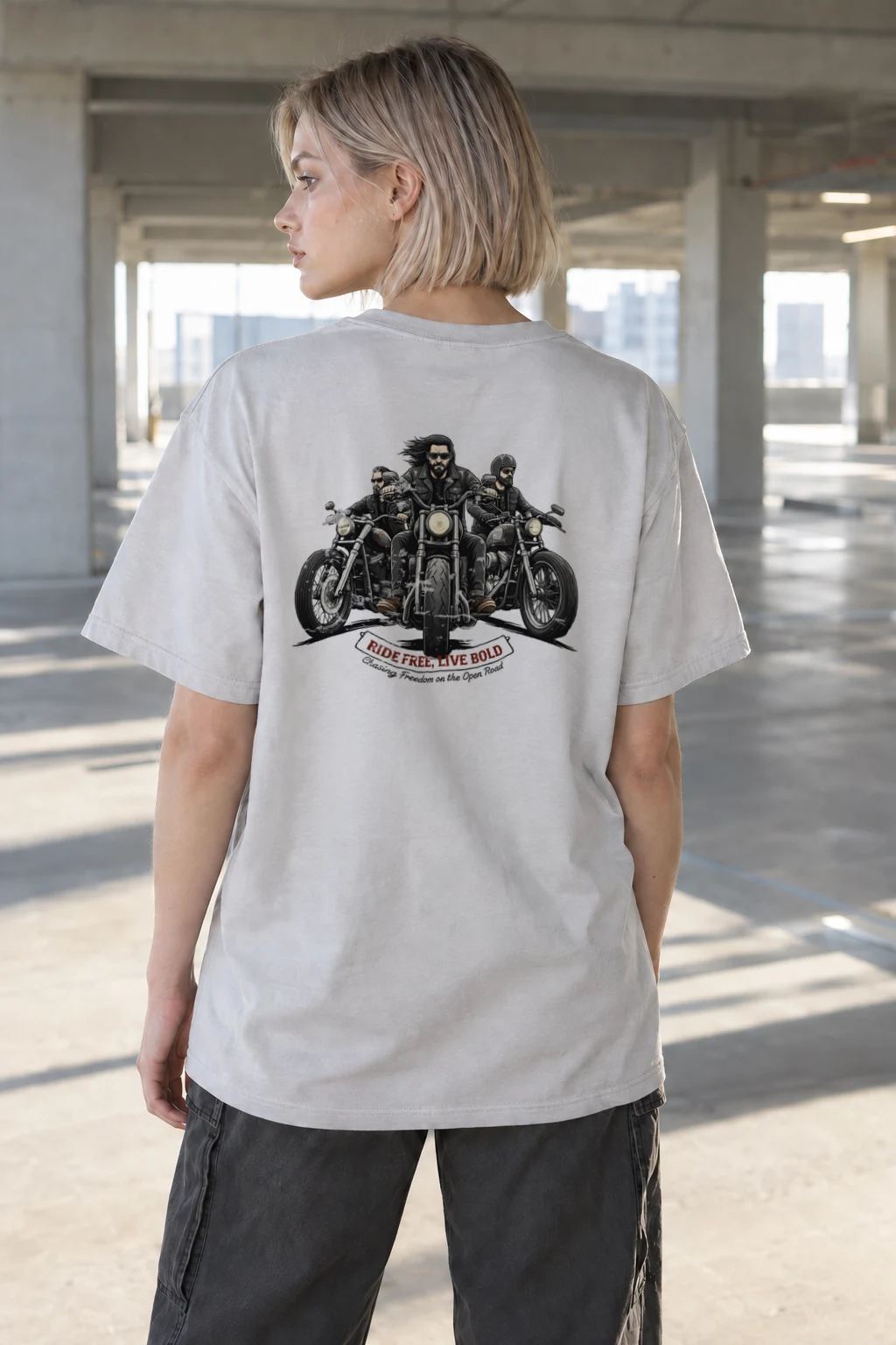 "Ride Free Live Bold" Heavyweight Unisex Crewneck T-shirt | Gildan 5000
