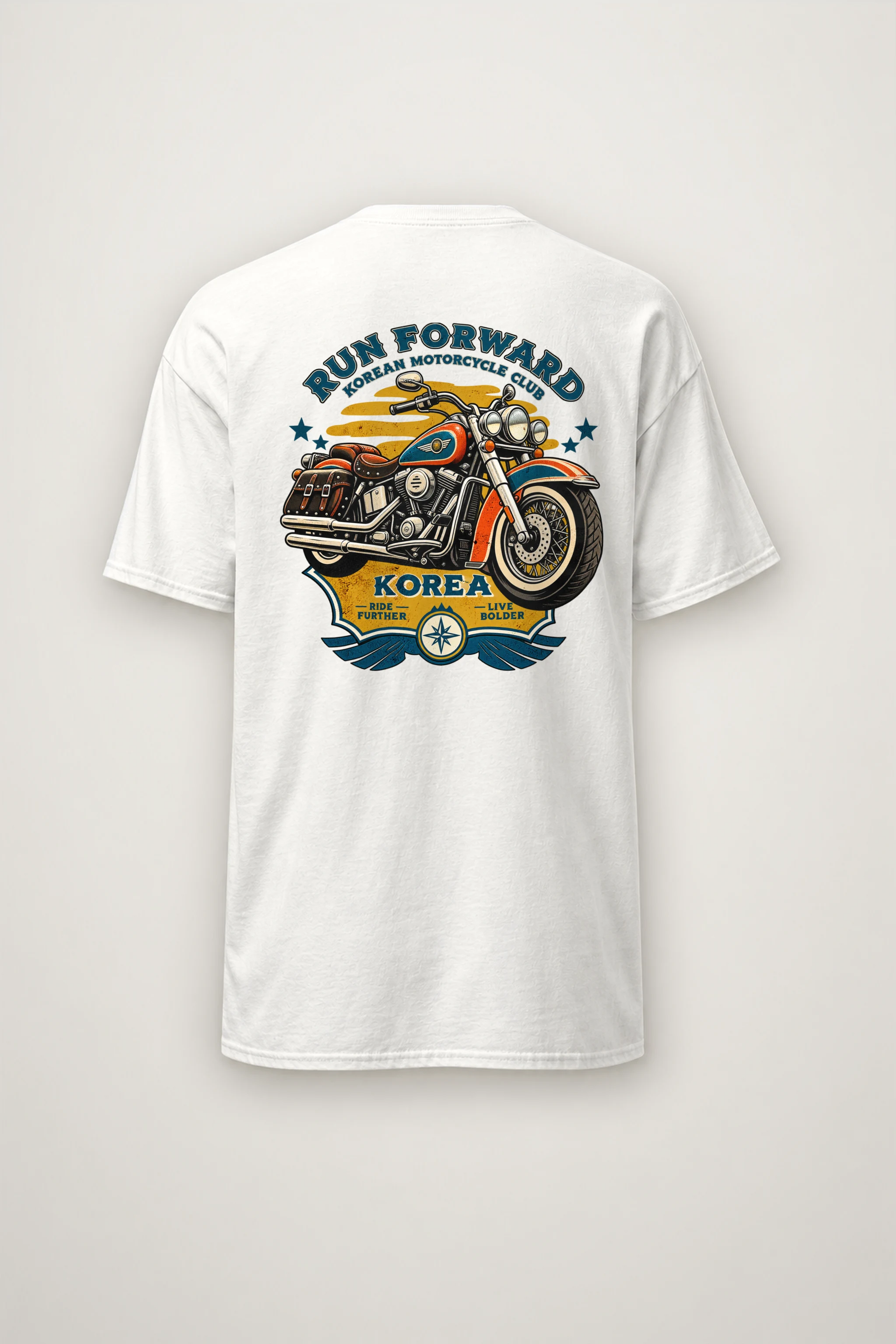 "Ride Further Live Bolder" Heavyweight Unisex Crewneck T-shirt