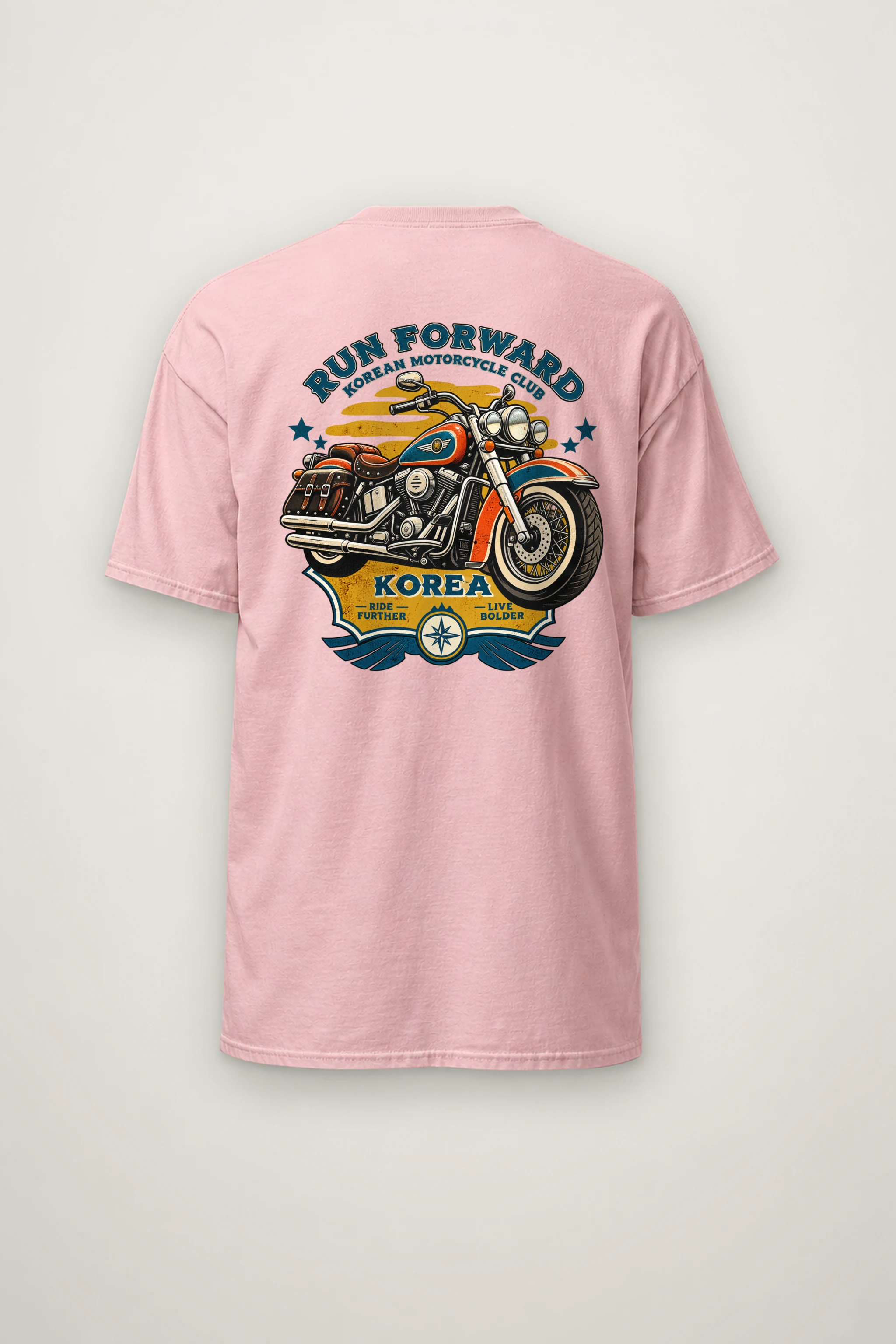 "Ride Further Live Bolder" Heavyweight Unisex Crewneck T-shirt