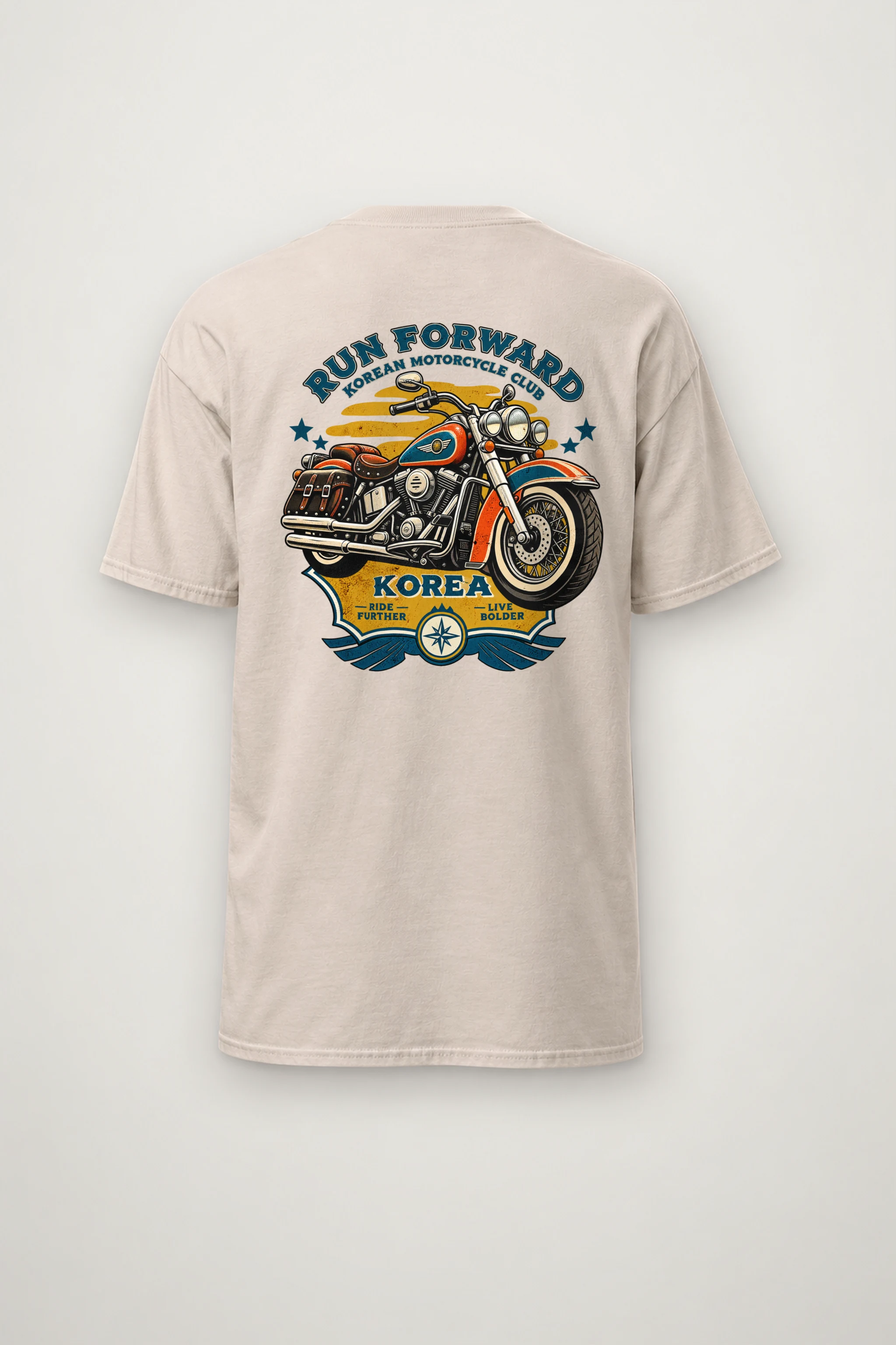 "Ride Further Live Bolder" Heavyweight Unisex Crewneck T-shirt