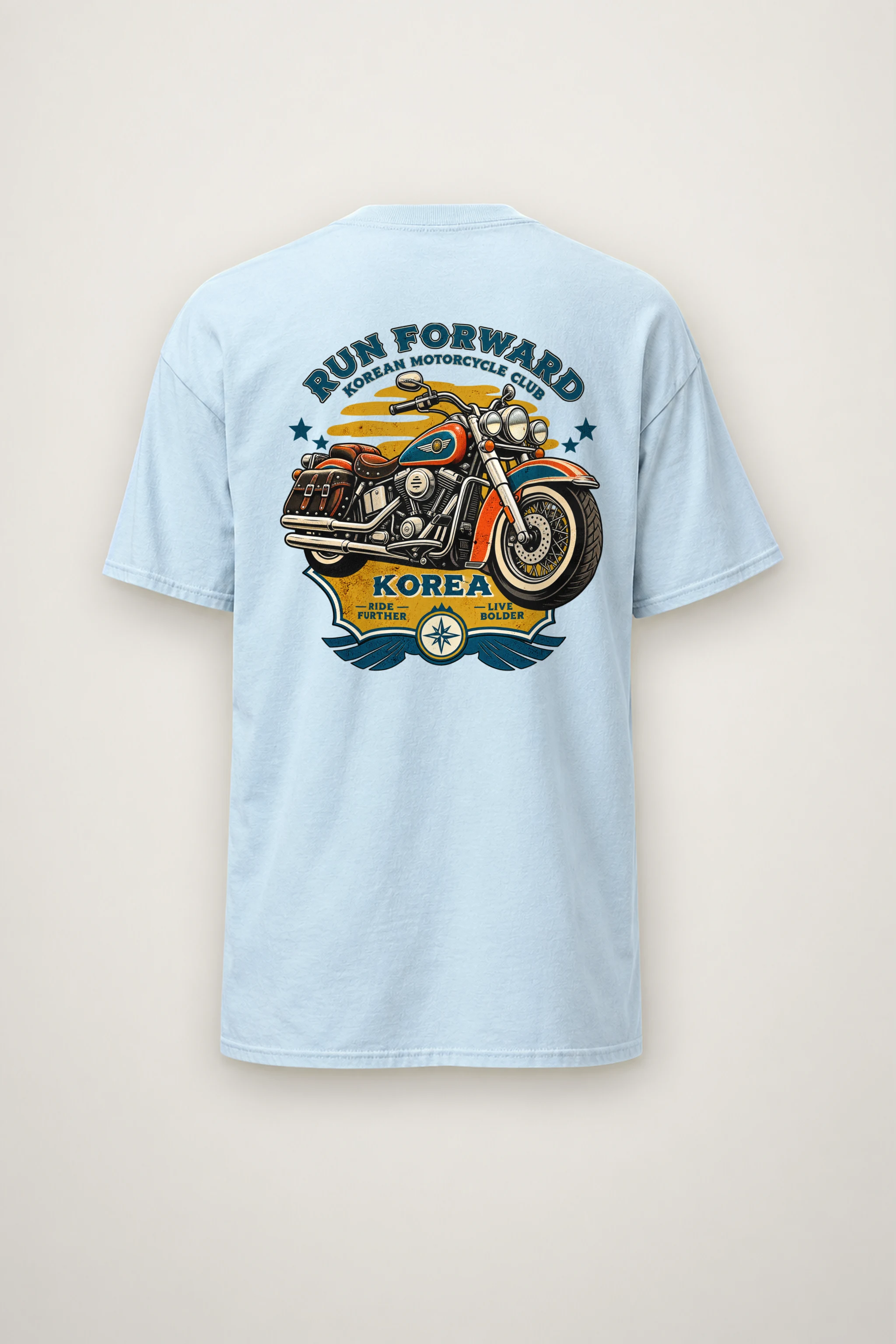 "Ride Further Live Bolder" Heavyweight Unisex Crewneck T-shirt