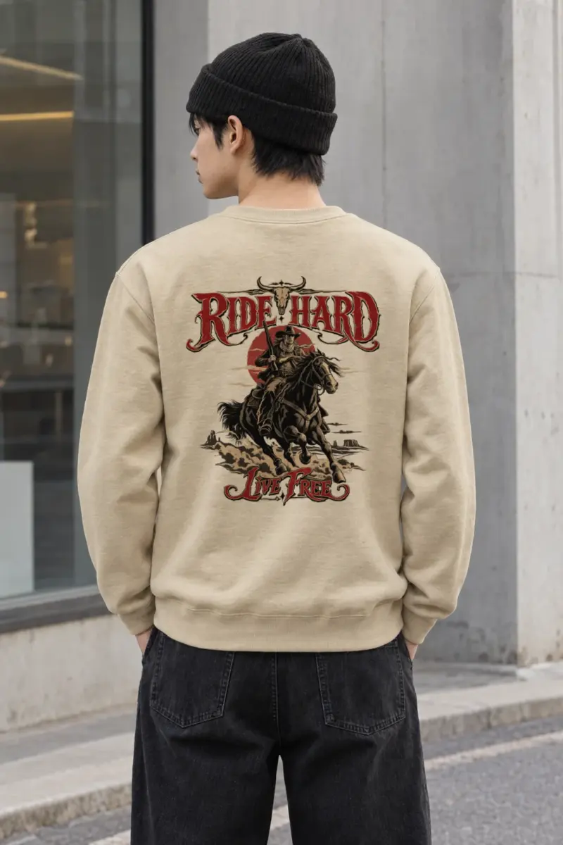 "Ride Hard Live Free" Heavy Blend Unisex Crewneck Sweatshirt