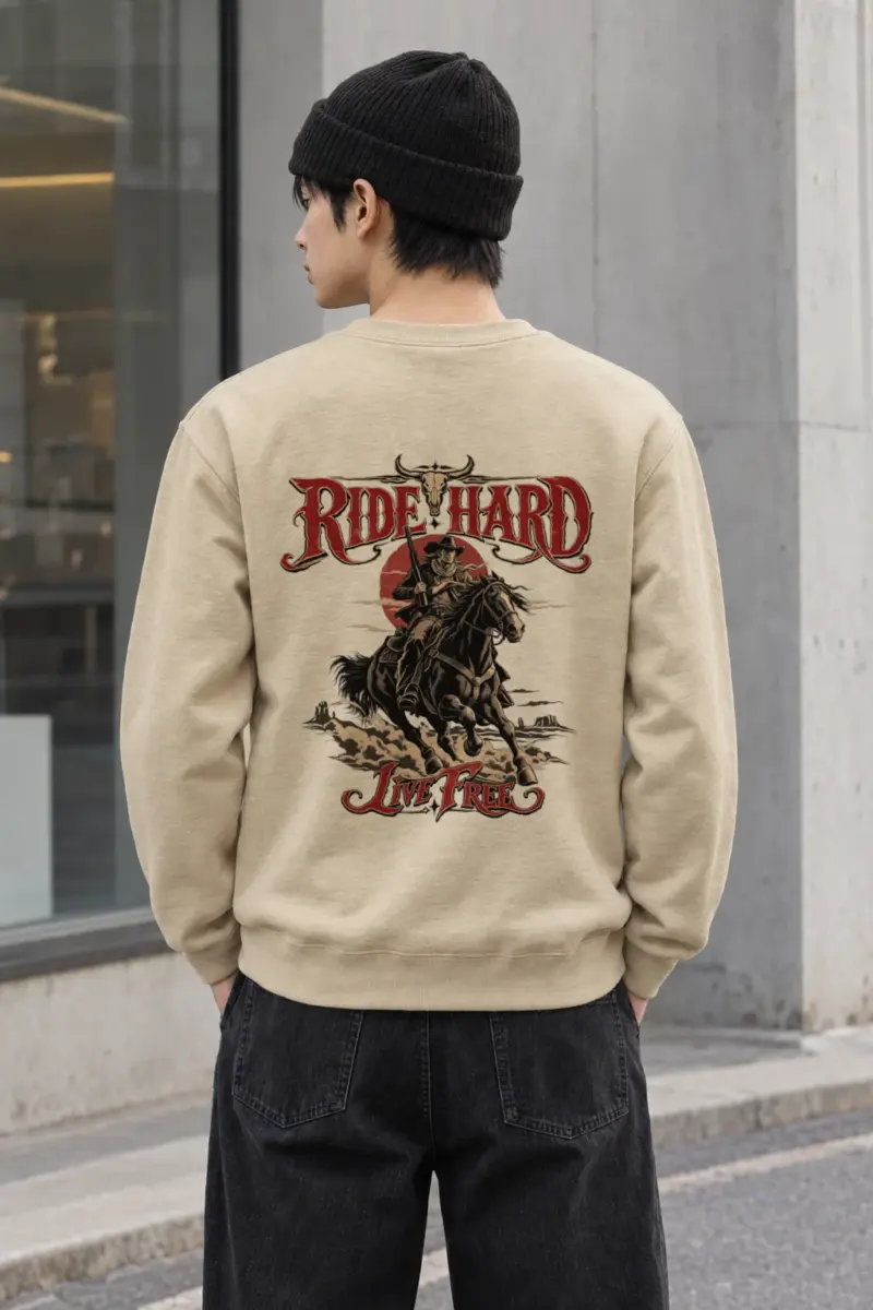"Ride Hard Live Free" Heavy Blend Unisex Crewneck Sweatshirt