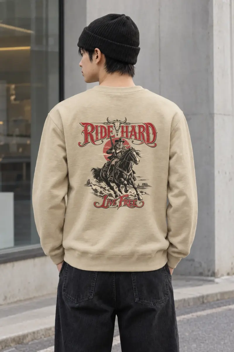 "Ride Hard Live Free" Heavy Blend Unisex Crewneck Sweatshirt