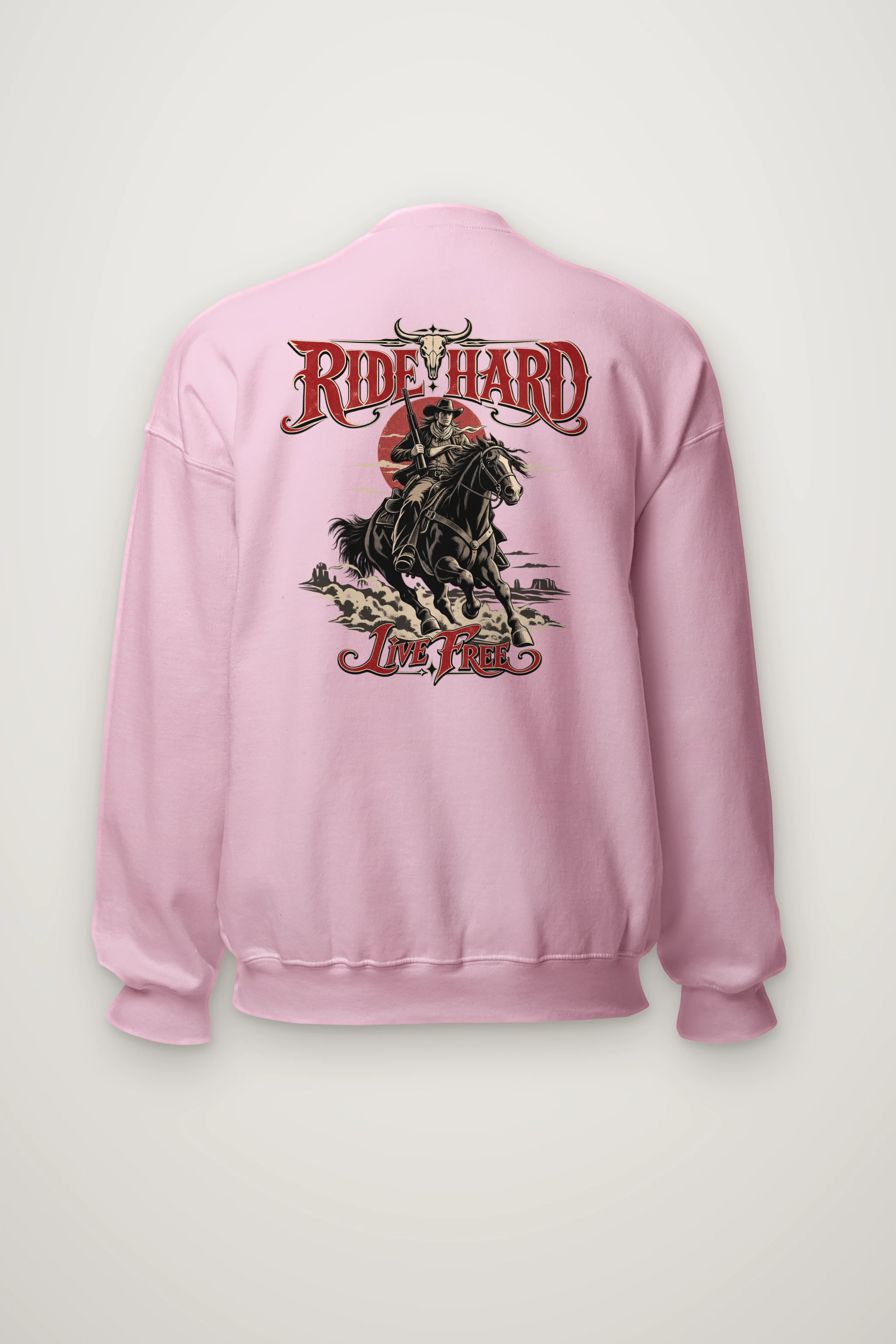 "Ride Hard Live Free" Heavy Blend Unisex Crewneck Sweatshirt