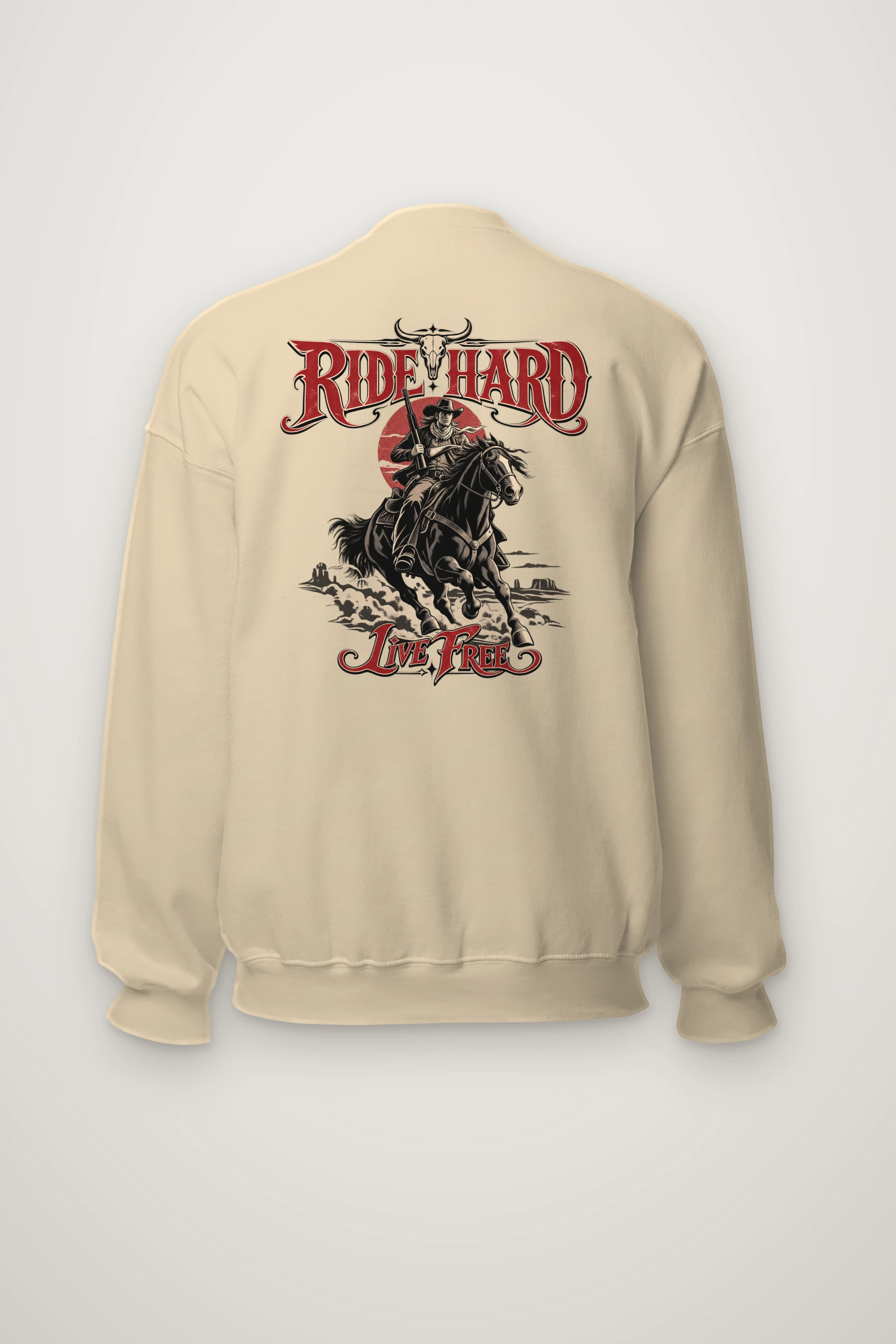 "Ride Hard Live Free" Heavy Blend Unisex Crewneck Sweatshirt
