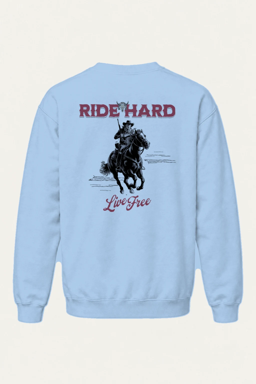 "Ride Hard Live Free" Heavy Blend Unisex Crewneck Sweatshirt | Gildan 18000