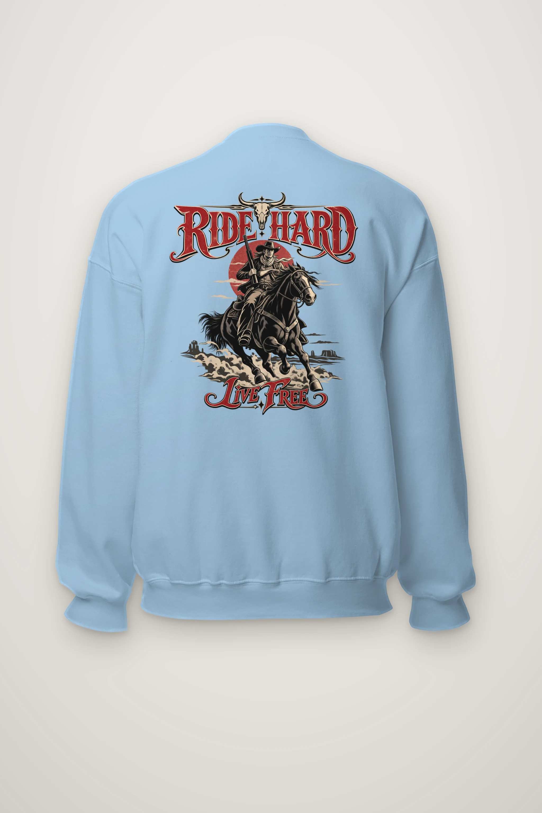 "Ride Hard Live Free" Heavy Blend Unisex Crewneck Sweatshirt
