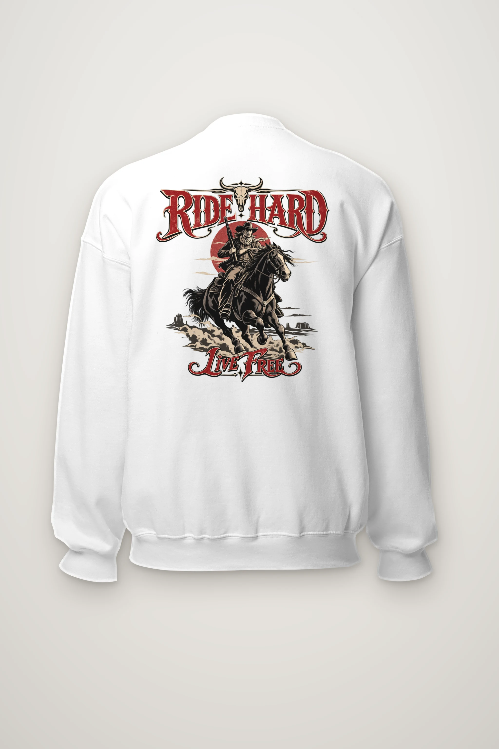 "Ride Hard Live Free" Heavy Blend Unisex Crewneck Sweatshirt