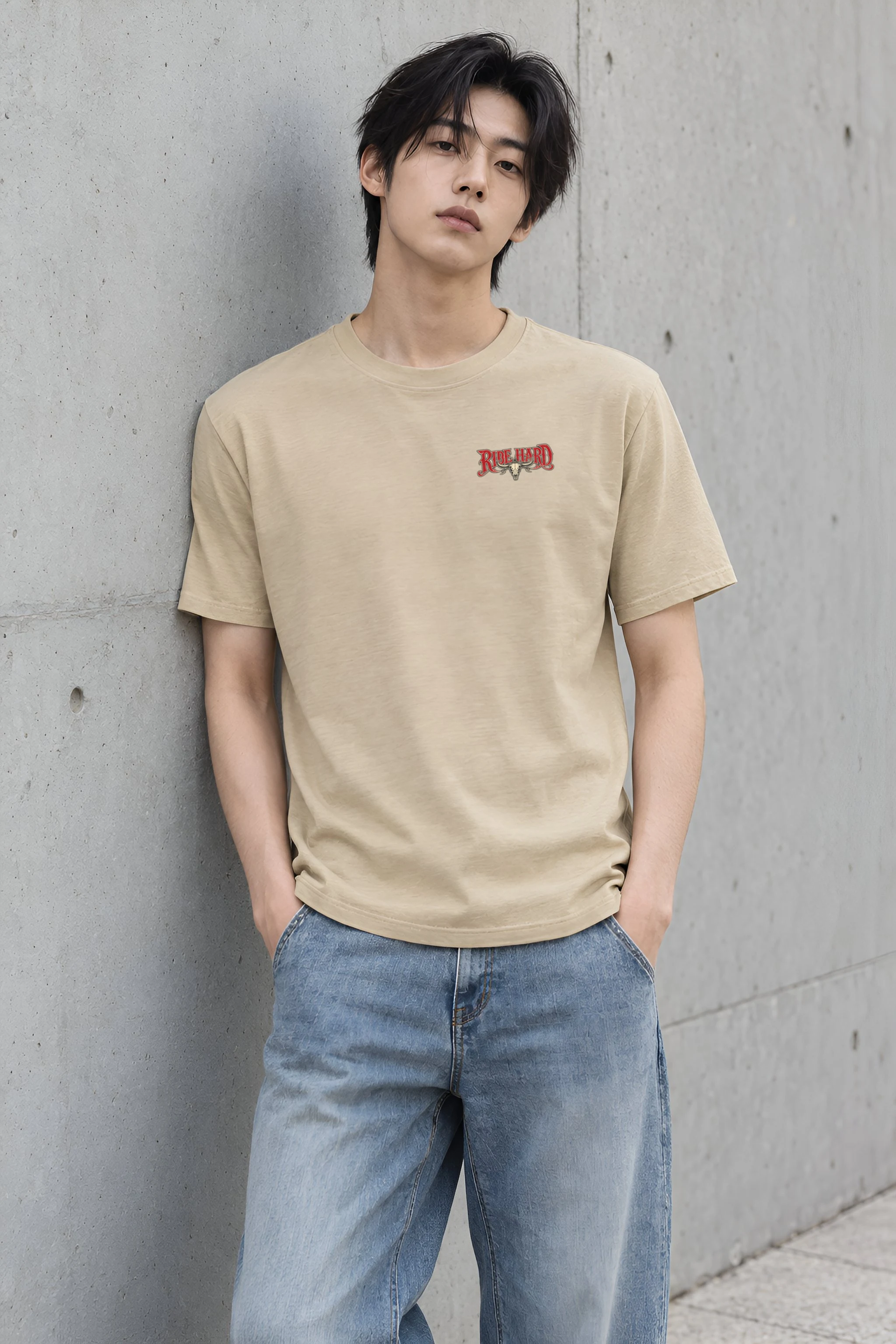 "Ride Hard Live Free" Heavyweight Unisex Crewneck T-shirt