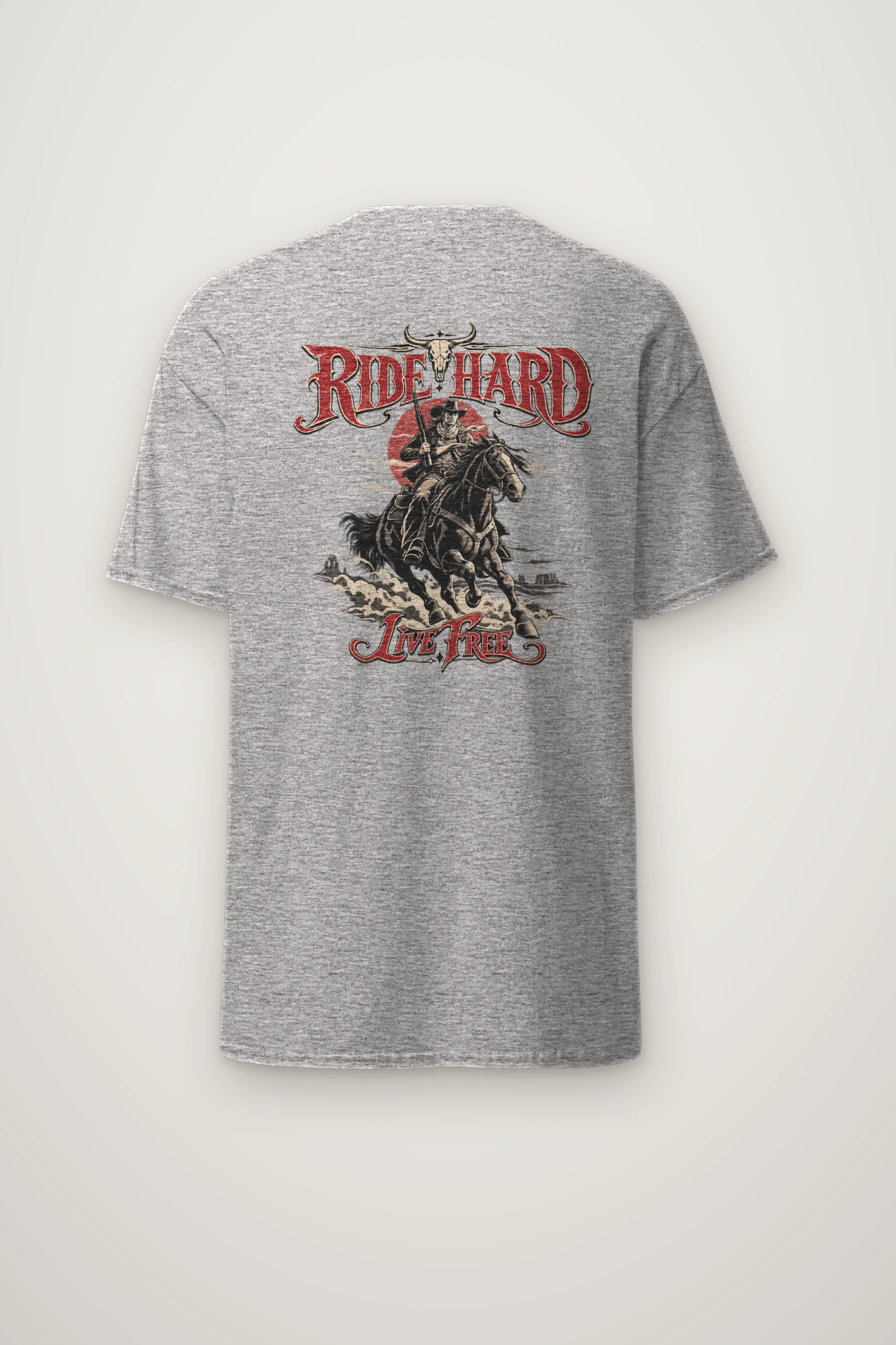 "Ride Hard Live Free" Heavyweight Unisex Crewneck T-shirt