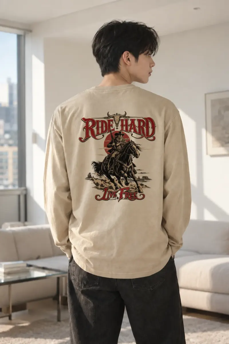 "Ride Hard Live Free" Unisex Longsleeve T-shirt | Gildan 2400