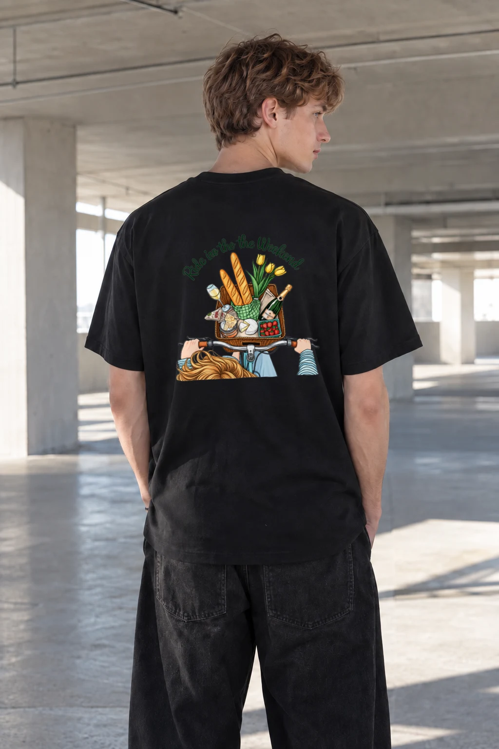 "Ride Into The Weekend" Heavyweight Unisex Crewneck T-shirt | Gildan 5000
