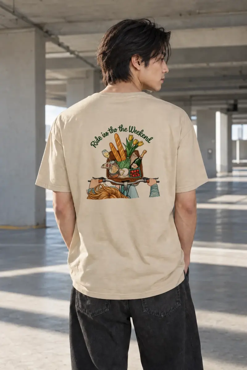 "Ride Into The Weekend" Heavyweight Unisex Crewneck T-shirt | Gildan 5000