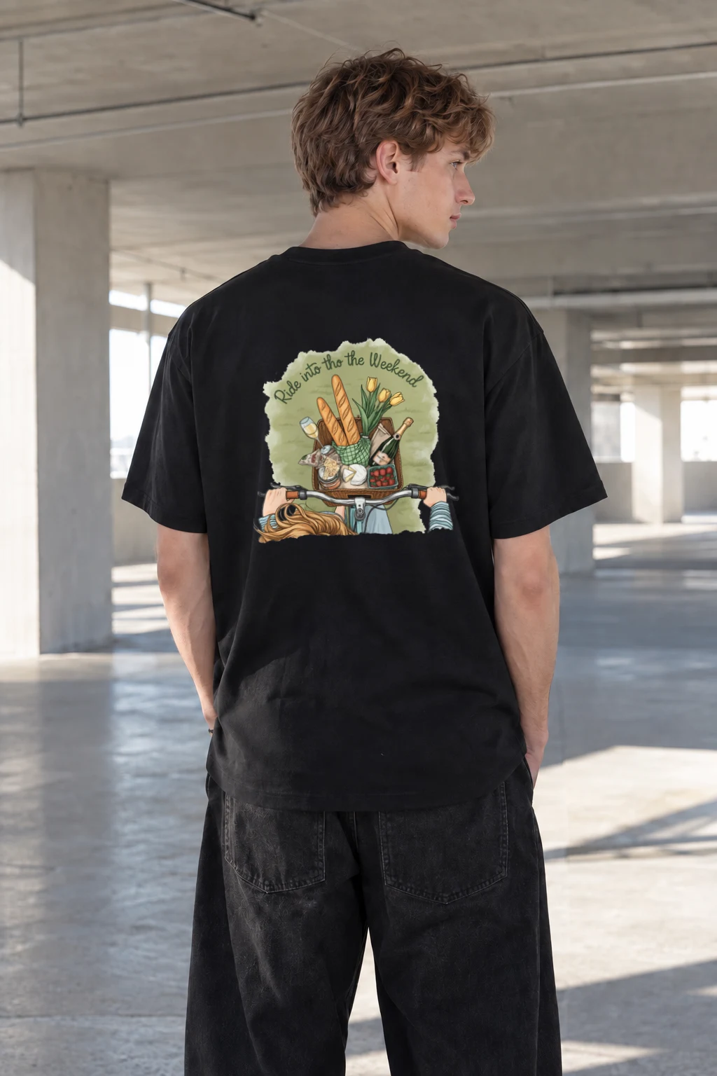 "Ride Into The Weekend" Heavyweight Unisex Crewneck T-shirt | Gildan 5000