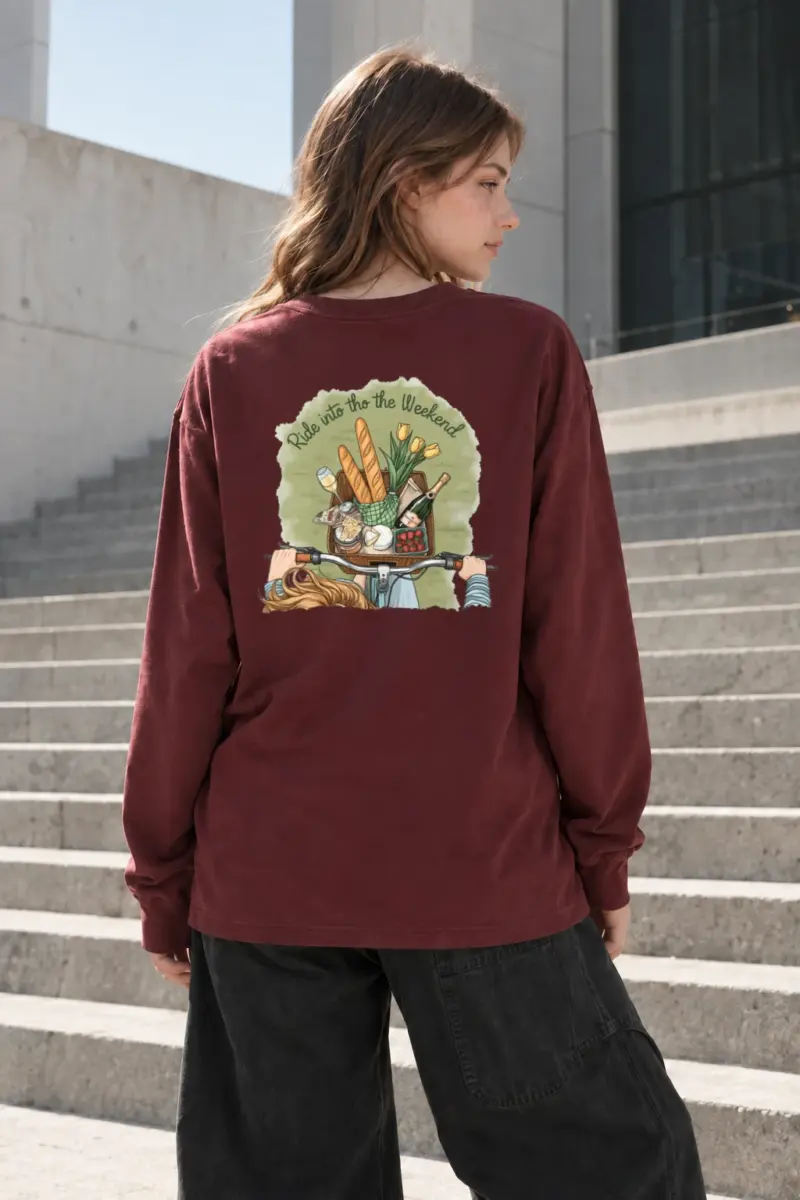 “Ride Into The Weekend” Unisex Longsleeve T-shirt | Gildan 2400