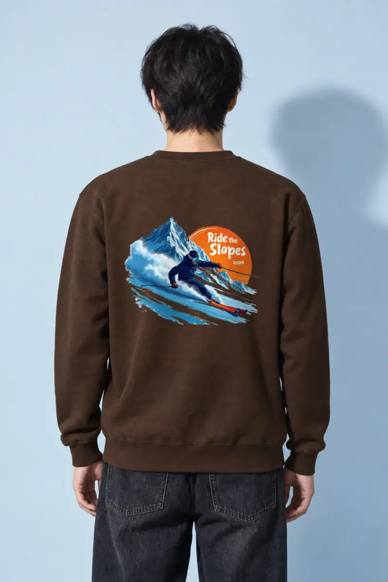 "Ride The Slopes" Heavy Blend Unisex Crewneck Sweatshirt | Gildan 18000