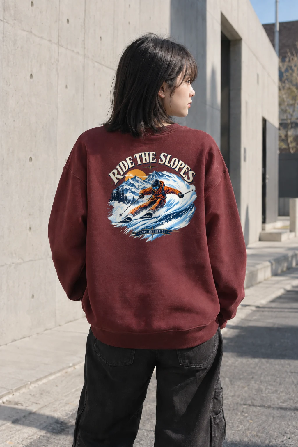 "Ride The Slopes" Heavy Blend Unisex Crewneck Sweatshirt | Gildan 18000