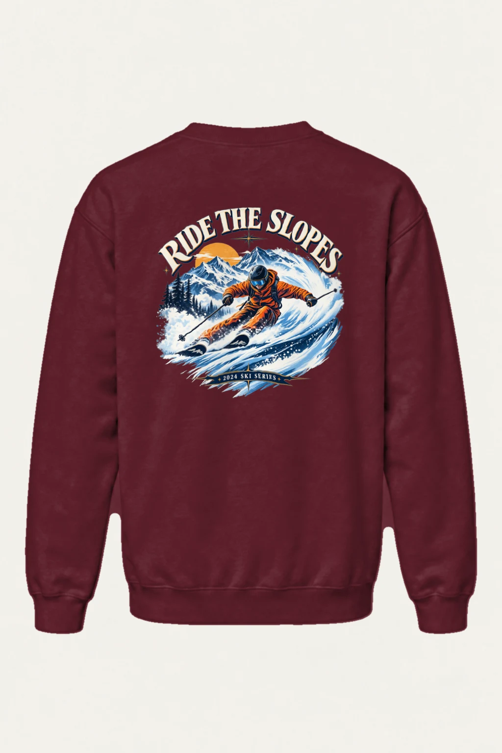 "Ride The Slopes" Heavy Blend Unisex Crewneck Sweatshirt | Gildan 18000