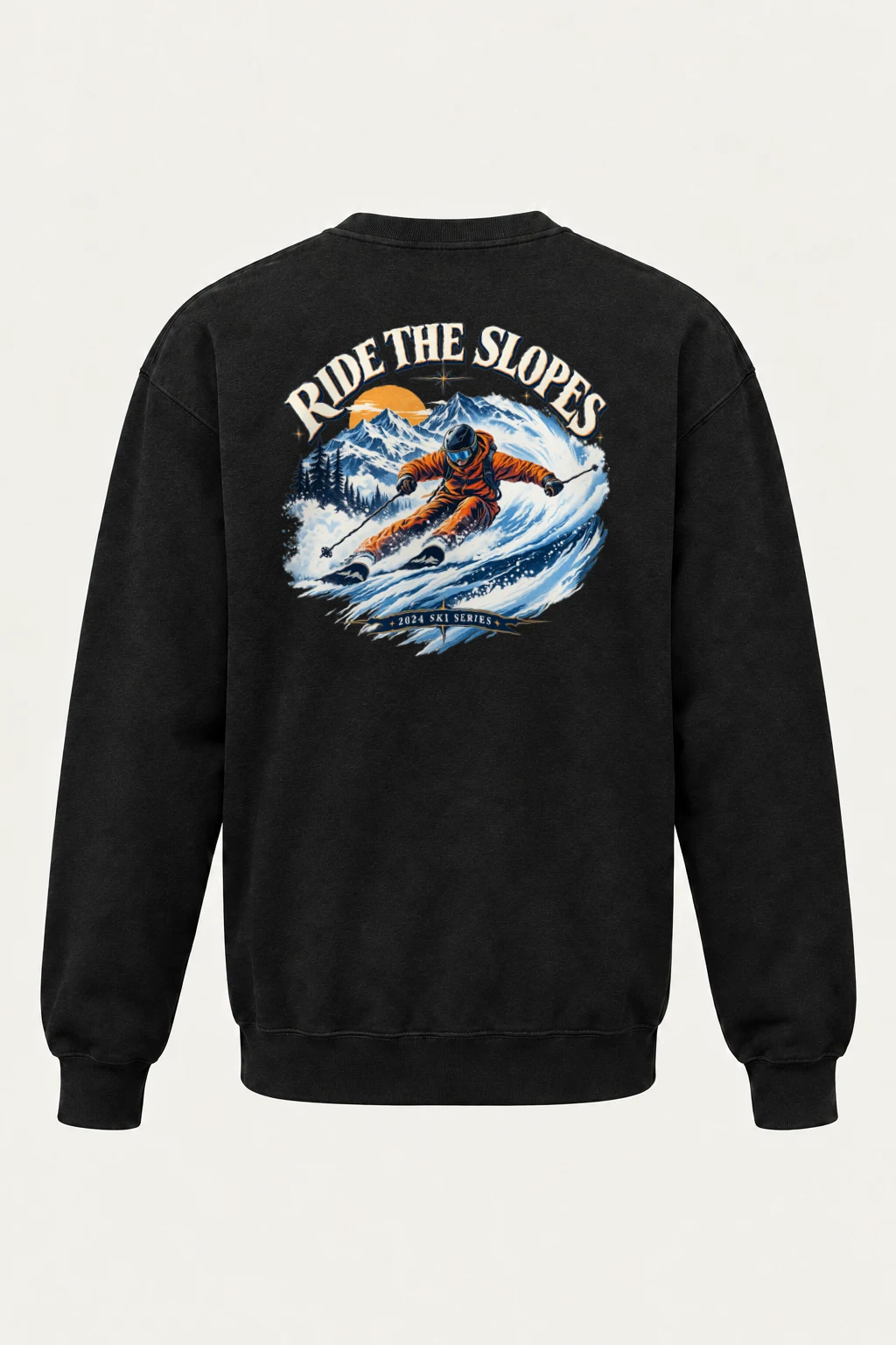 "Ride The Slopes" Heavy Blend Unisex Crewneck Sweatshirt | Gildan 18000