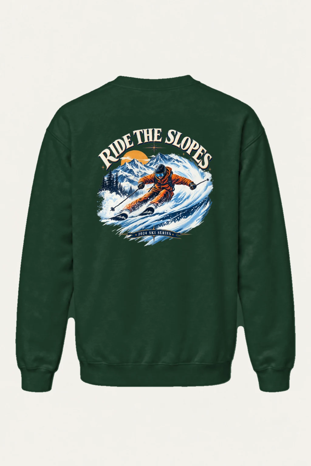 "Ride The Slopes" Heavy Blend Unisex Crewneck Sweatshirt | Gildan 18000
