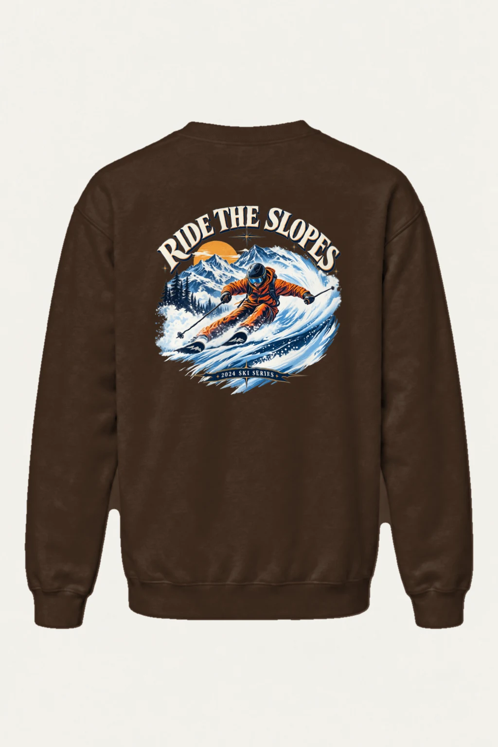 "Ride The Slopes" Heavy Blend Unisex Crewneck Sweatshirt | Gildan 18000