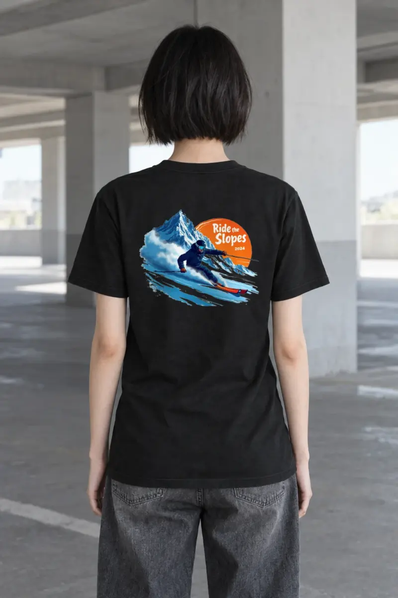 "Ride The Slopes" Heavyweight Unisex Crewneck T-shirt