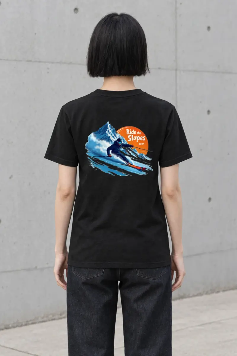 "Ride The Slopes" Heavyweight Unisex Crewneck T-shirt | Gildan 5000