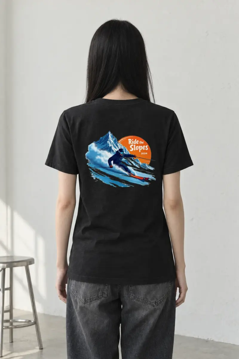 "Ride The Slopes" Heavyweight Unisex Crewneck T-shirt