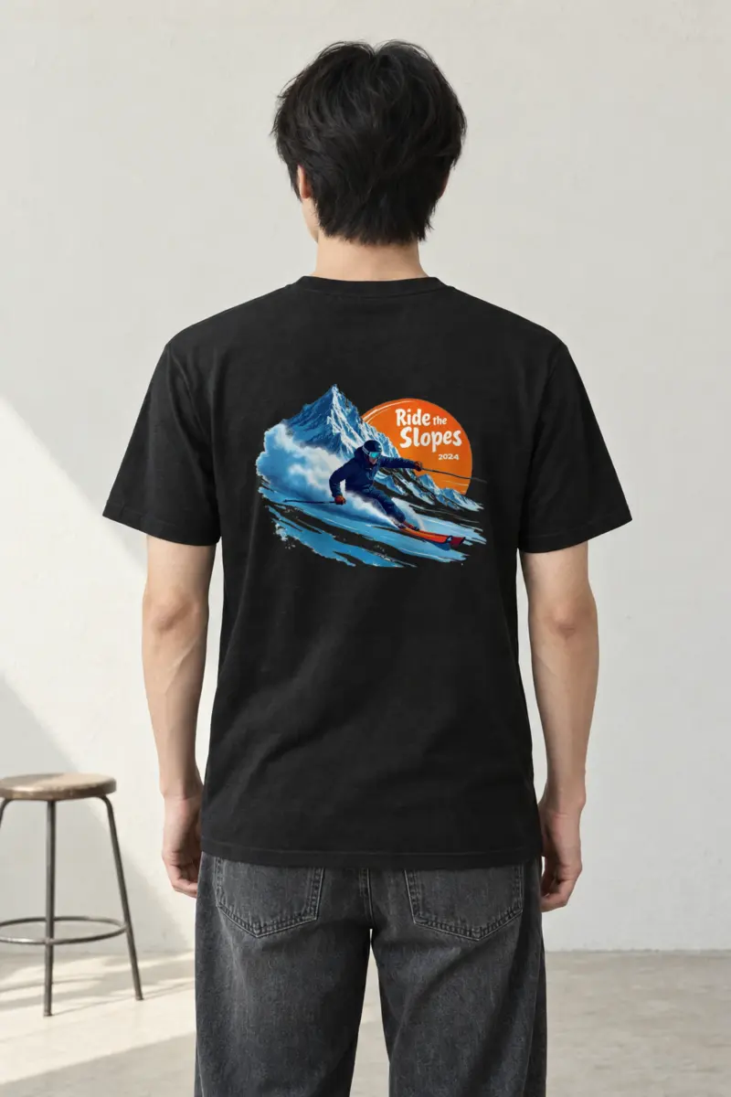 "Ride The Slopes" Heavyweight Unisex Crewneck T-shirt