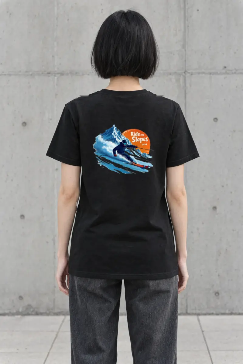 "Ride The Slopes" Heavyweight Unisex Crewneck T-shirt