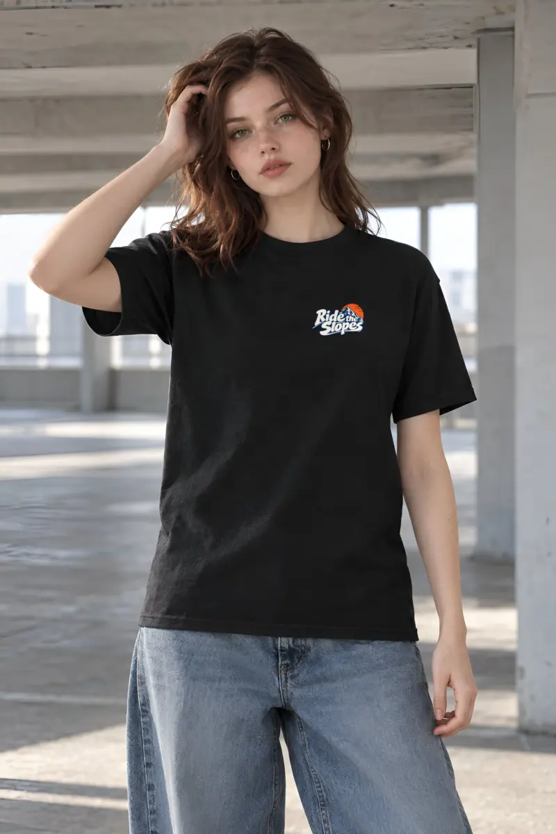 "Ride The Slopes" Heavyweight Unisex Crewneck T-shirt