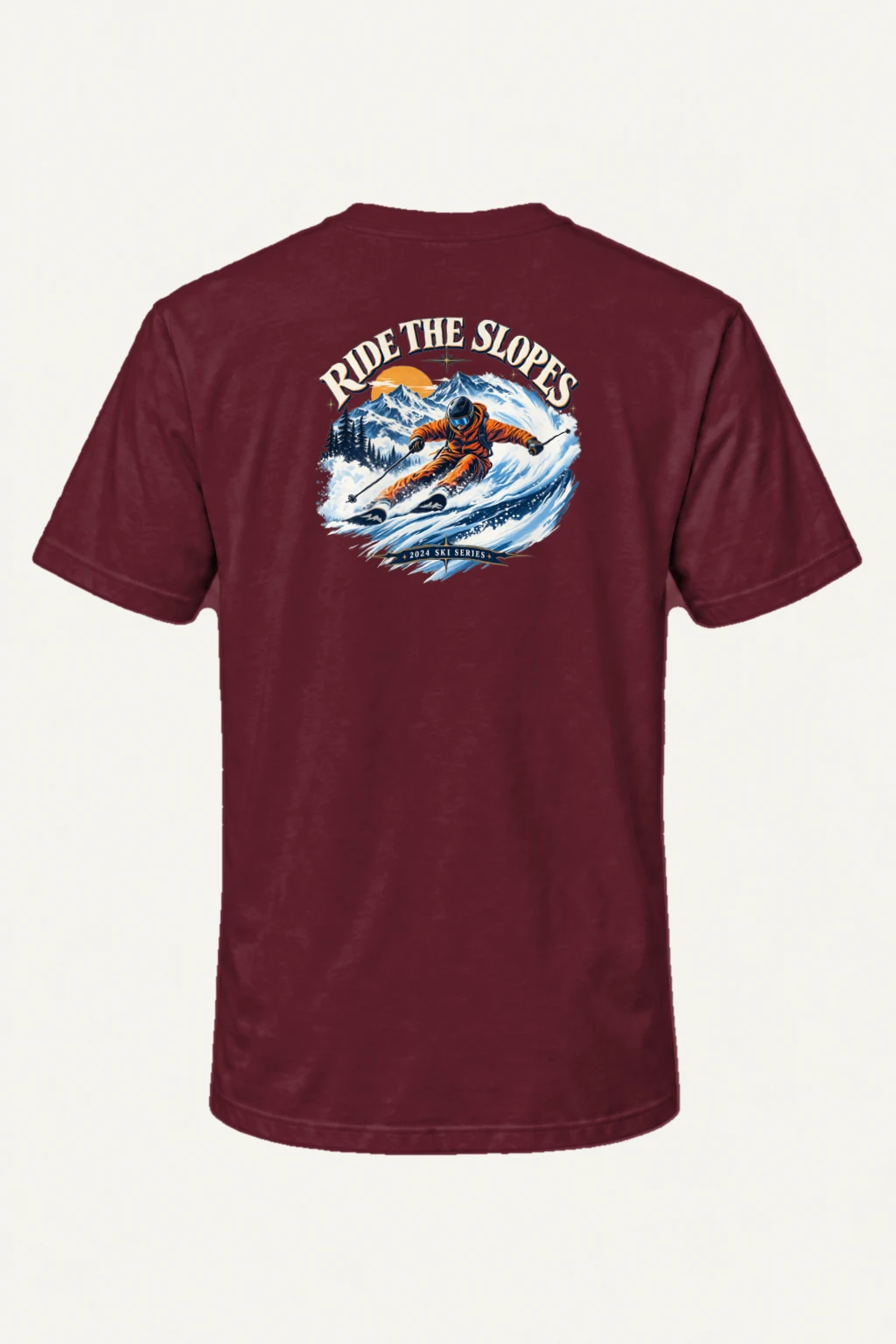"Ride The Slopes" Heavyweight Unisex Crewneck T-shirt | Gildan 5000