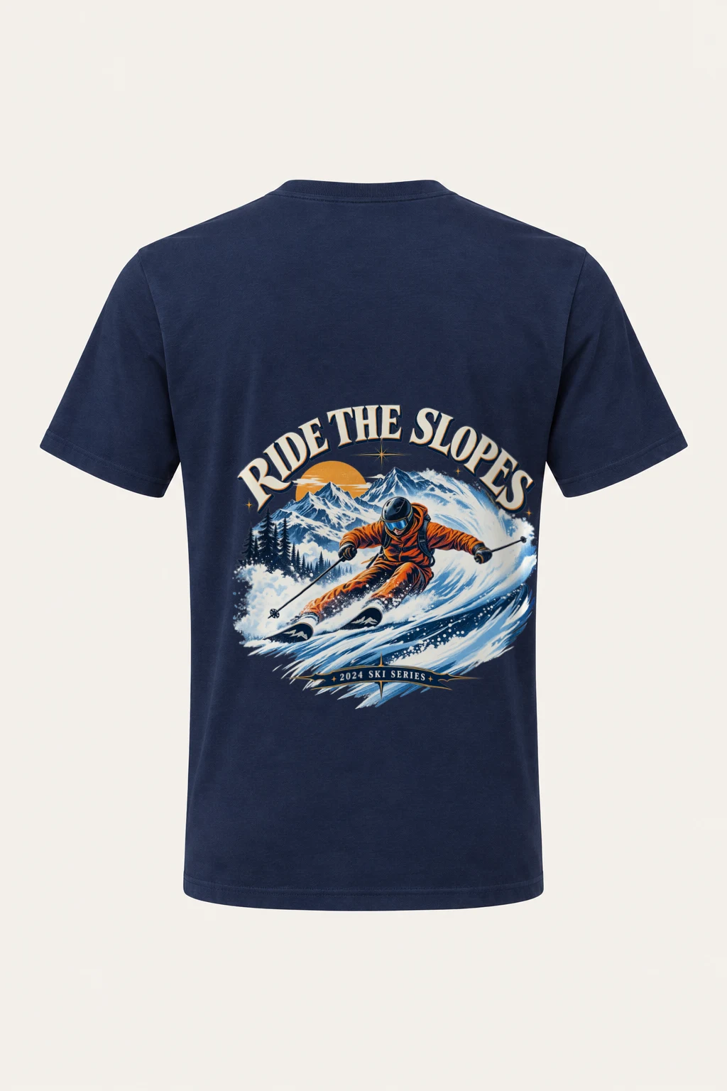 "Ride The Slopes" Heavyweight Unisex Crewneck T-shirt | Gildan 5000