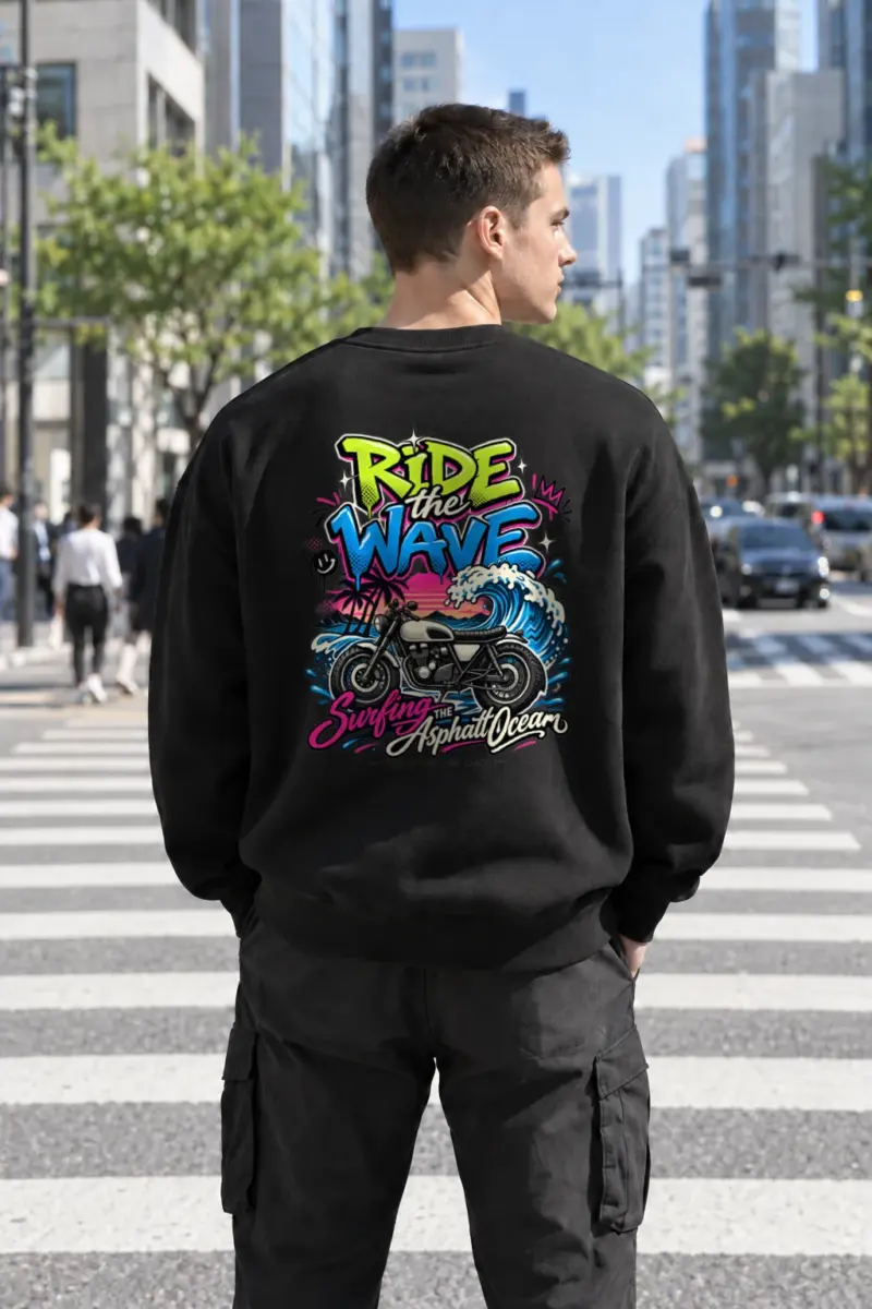 "Ride The Wave" Heavy Blend Unisex Crewneck Sweatshirt | Gildan 18000