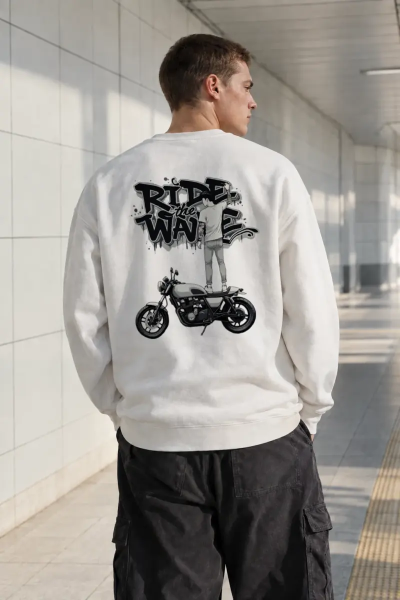 "Ride The Wave" Heavy Blend Unisex Crewneck Sweatshirt | Gildan 18000