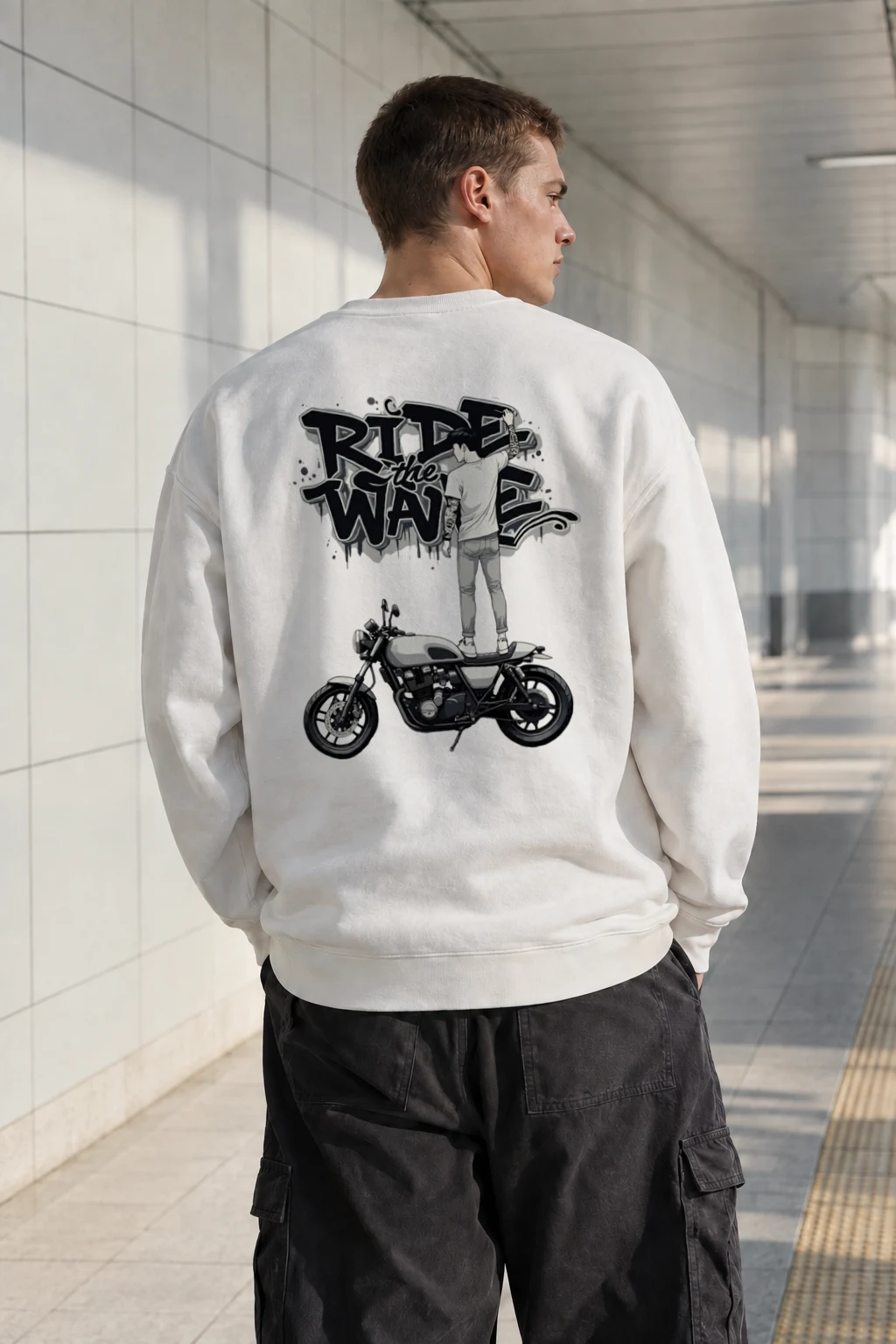 "Ride The Wave" Heavy Blend Unisex Crewneck Sweatshirt | Gildan 18000