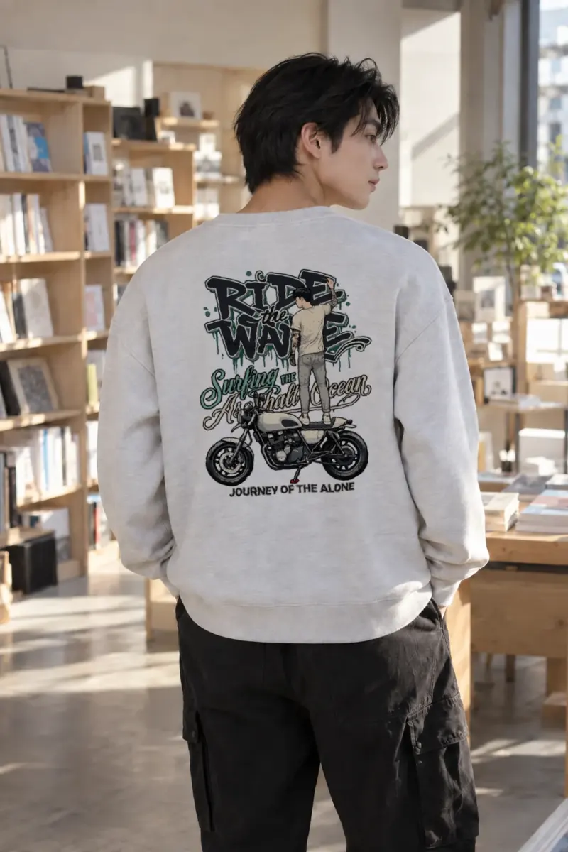 "Ride The Wave" Heavy Blend Unisex Crewneck Sweatshirt | Gildan 18000