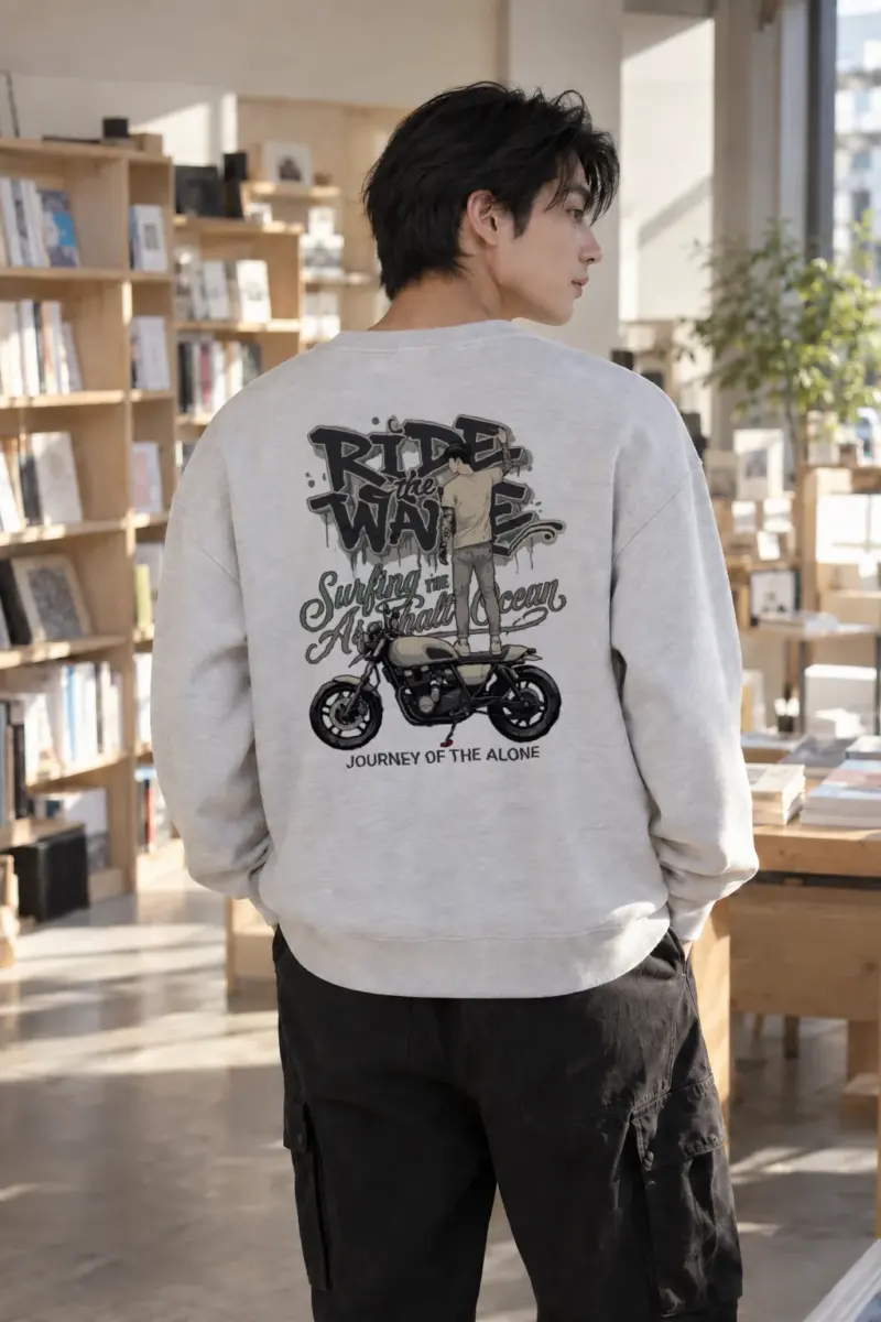 “Ride The Wave” Heavy Blend Unisex Crewneck Sweatshirt | Gildan 18000
