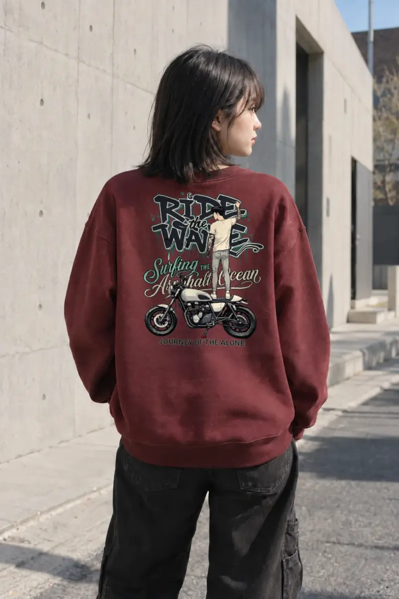 "Ride The Wave" Heavy Blend Unisex Crewneck Sweatshirt | Gildan 18000