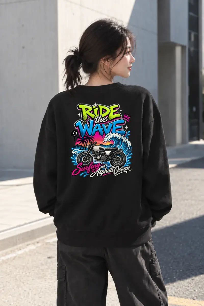 "Ride The Wave" Heavy Blend Unisex Crewneck Sweatshirt | Gildan 18000