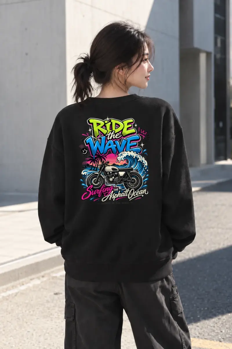 "Ride The Wave" Heavy Blend Unisex Crewneck Sweatshirt | Gildan 18000