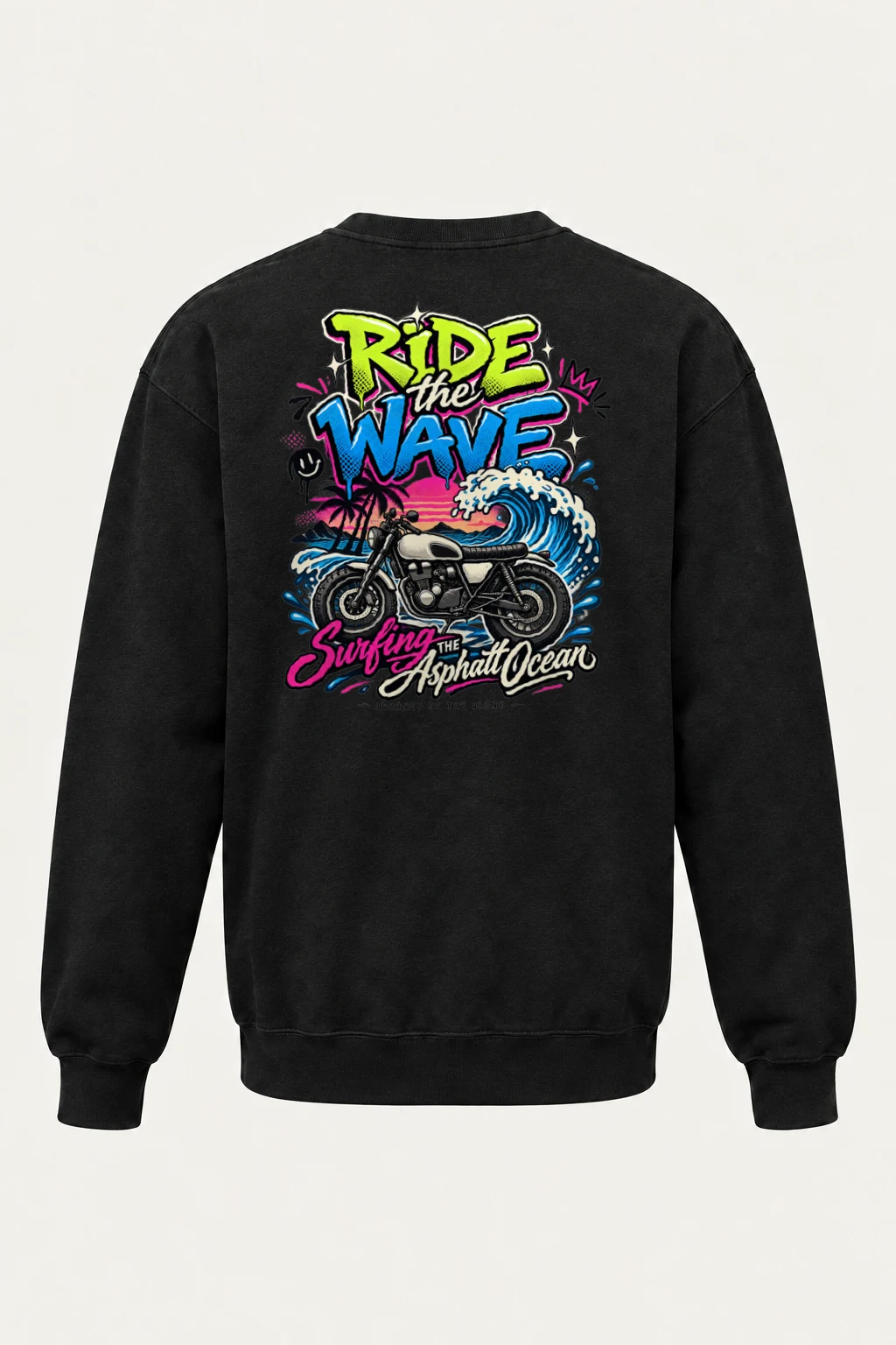 "Ride The Wave" Heavy Blend Unisex Crewneck Sweatshirt | Gildan 18000