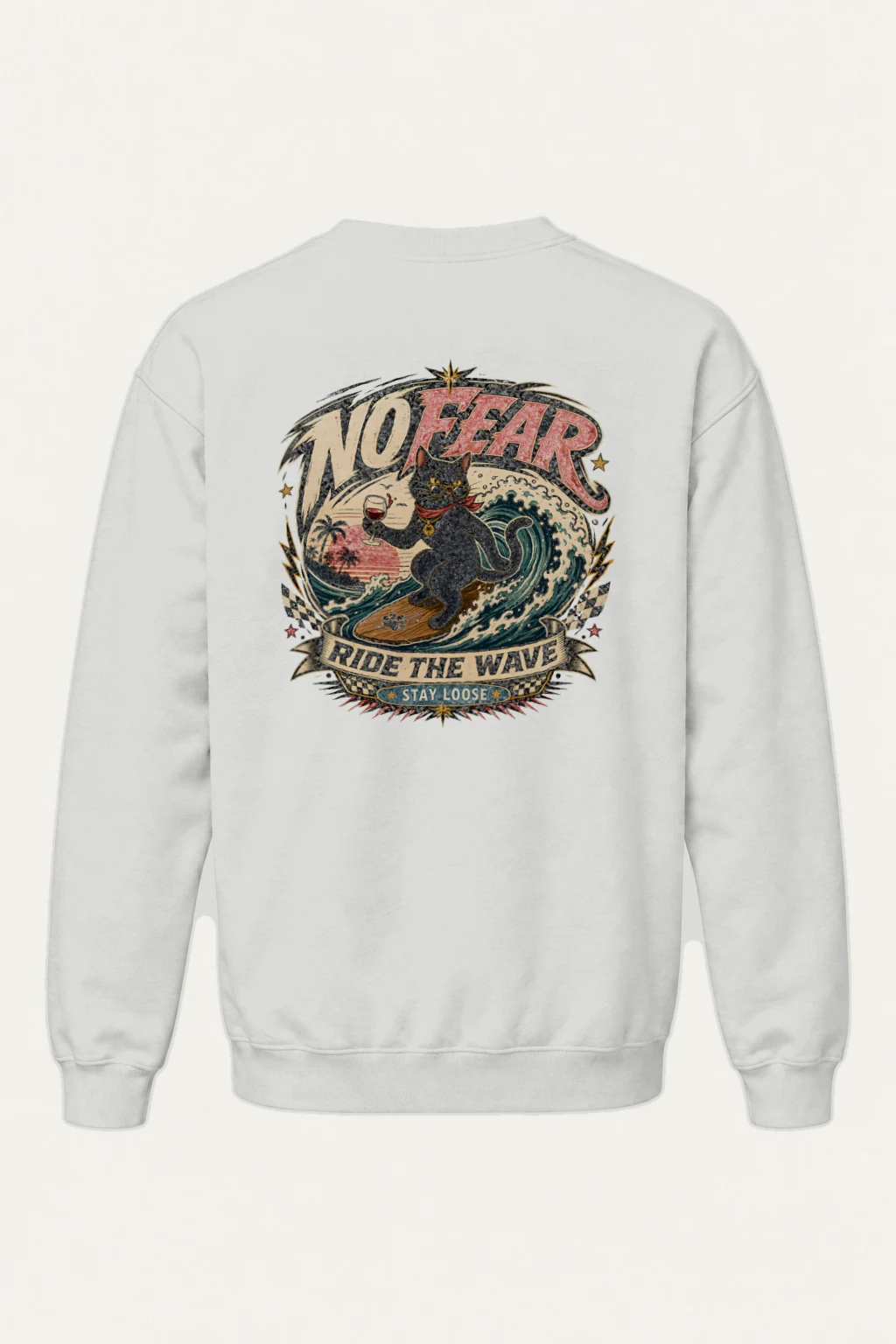 "Ride The Wave" Heavy Blend Unisex Crewneck Sweatshirt | Gildan 18000
