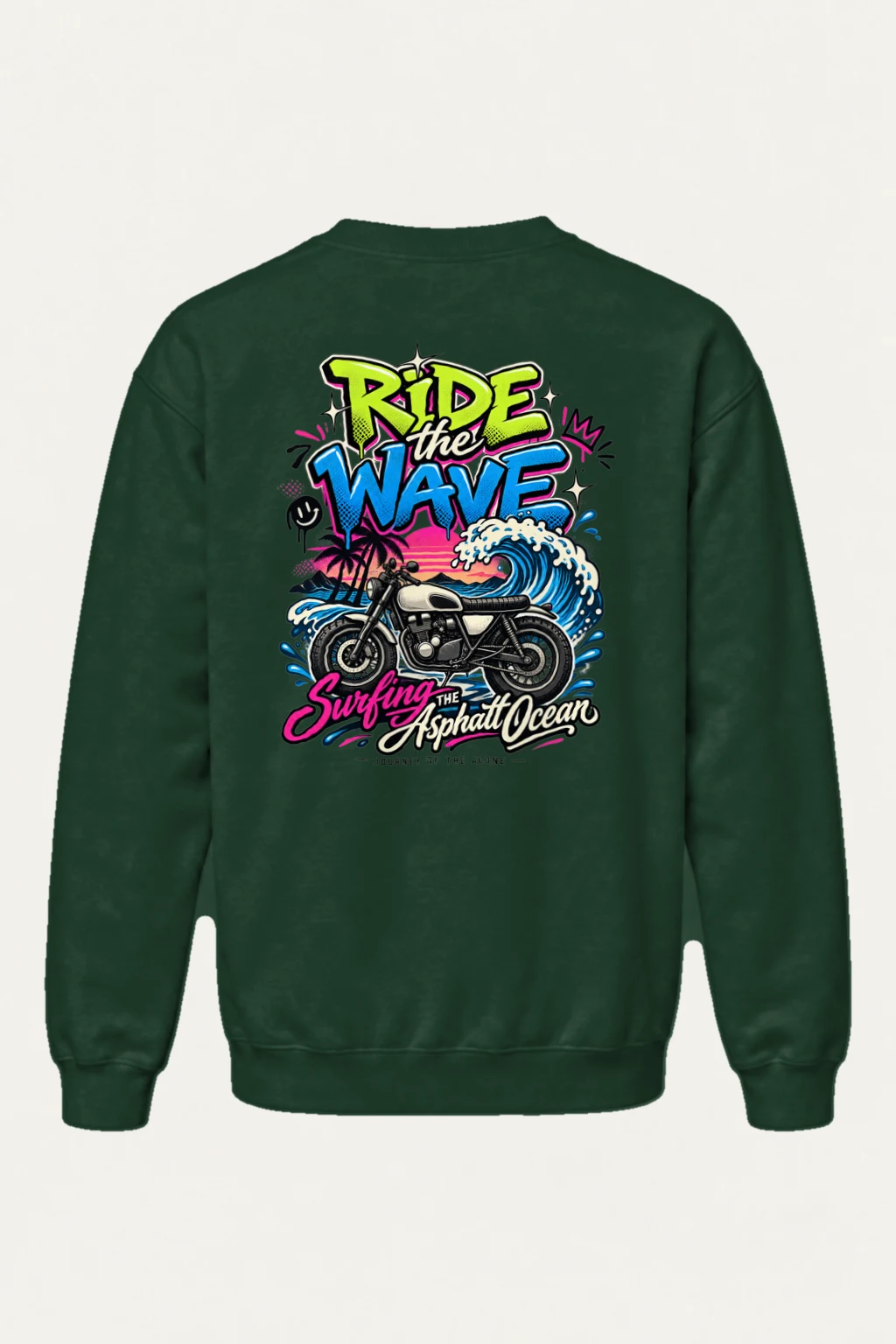 "Ride The Wave" Heavy Blend Unisex Crewneck Sweatshirt | Gildan 18000