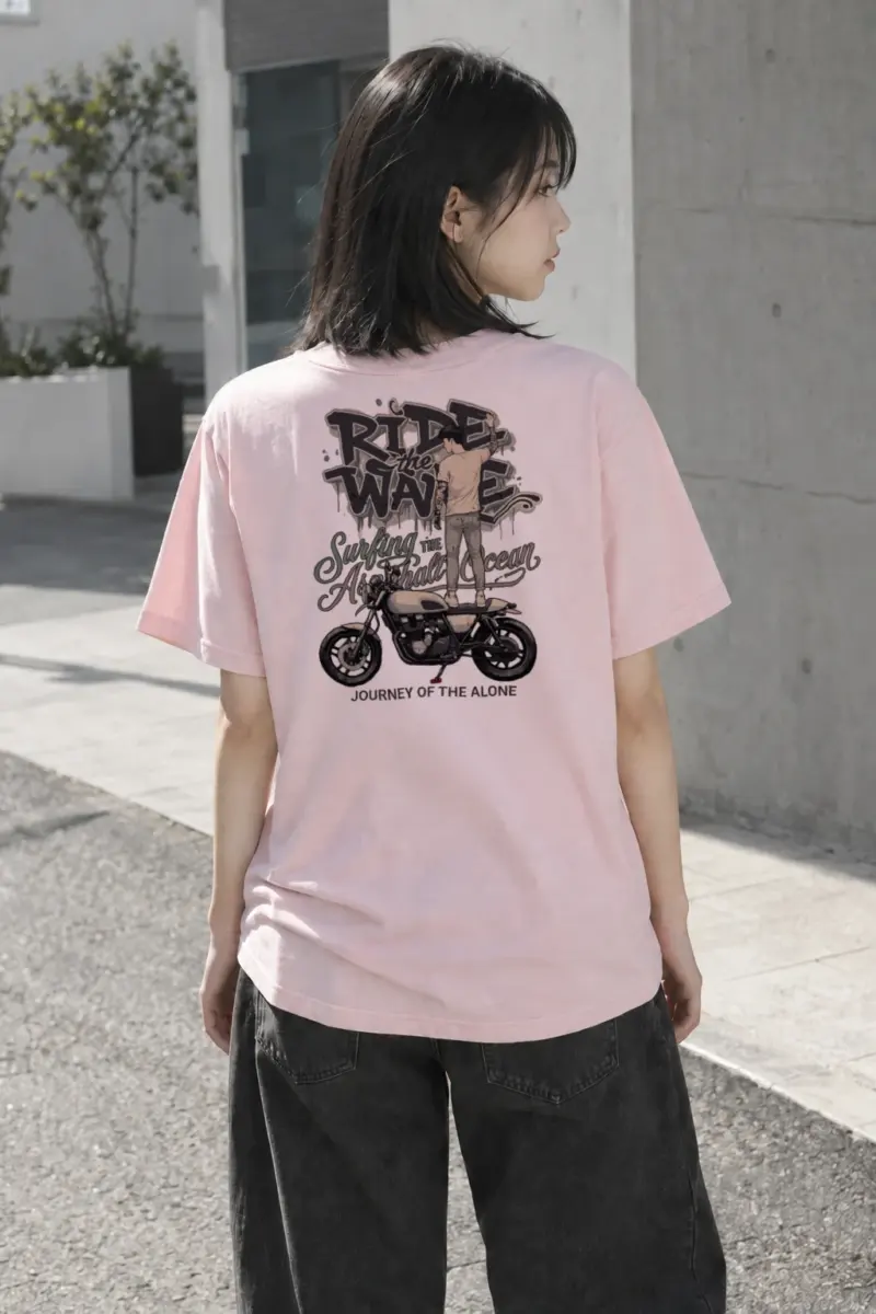 "Ride The Wave" Heavyweight Unisex Crewneck T-shirt | Gildan 5000