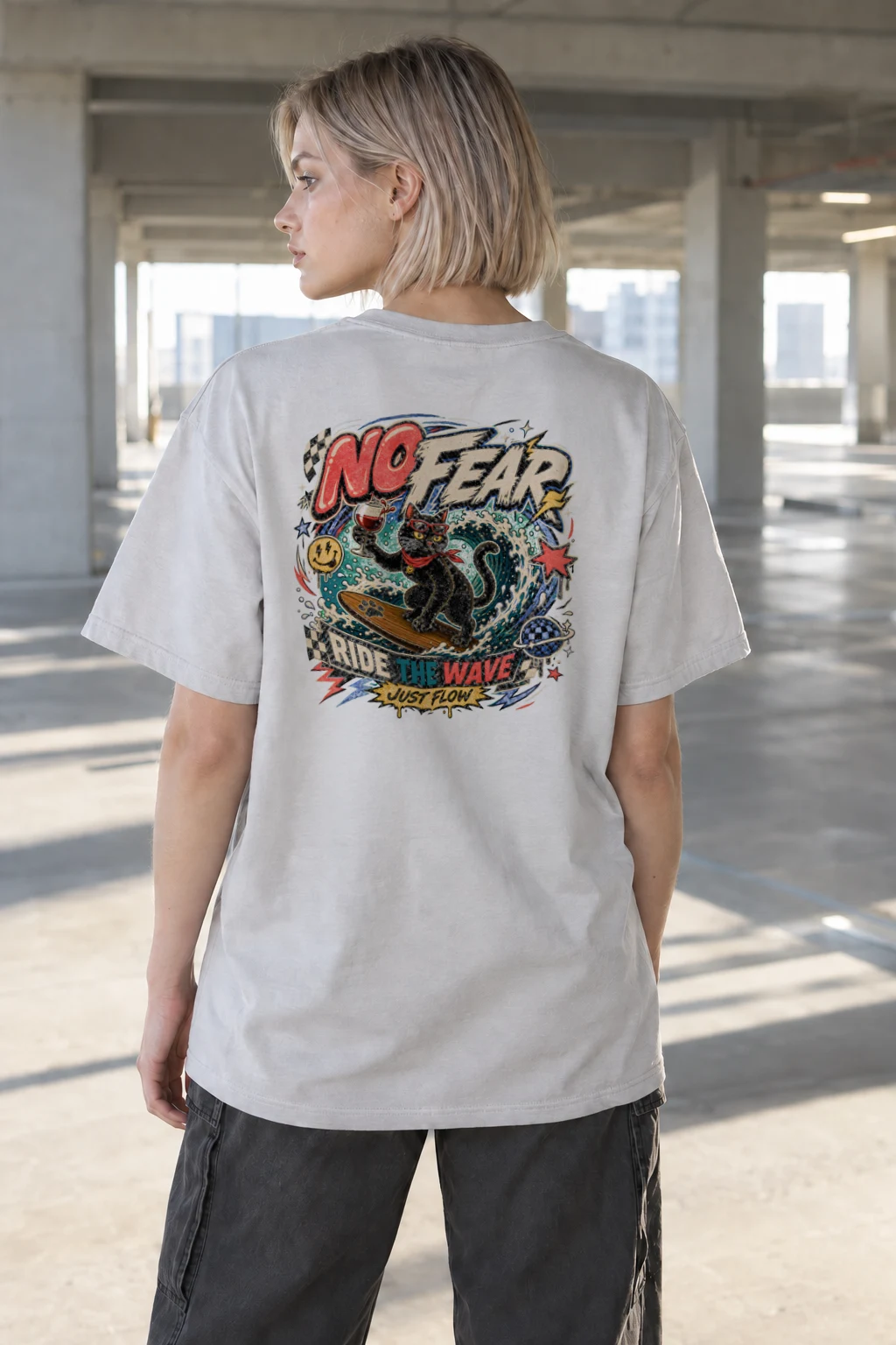 "Ride The Wave" Heavyweight Unisex Crewneck T-shirt | Gildan 5000