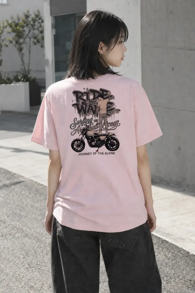 “Ride The Wave” Heavyweight Unisex Crewneck T-shirt | Gildan 5000