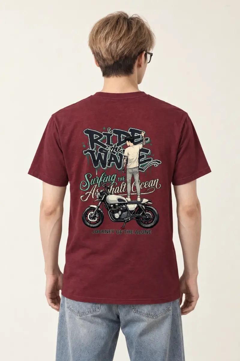 "Ride The Wave" Heavyweight Unisex Crewneck T-shirt